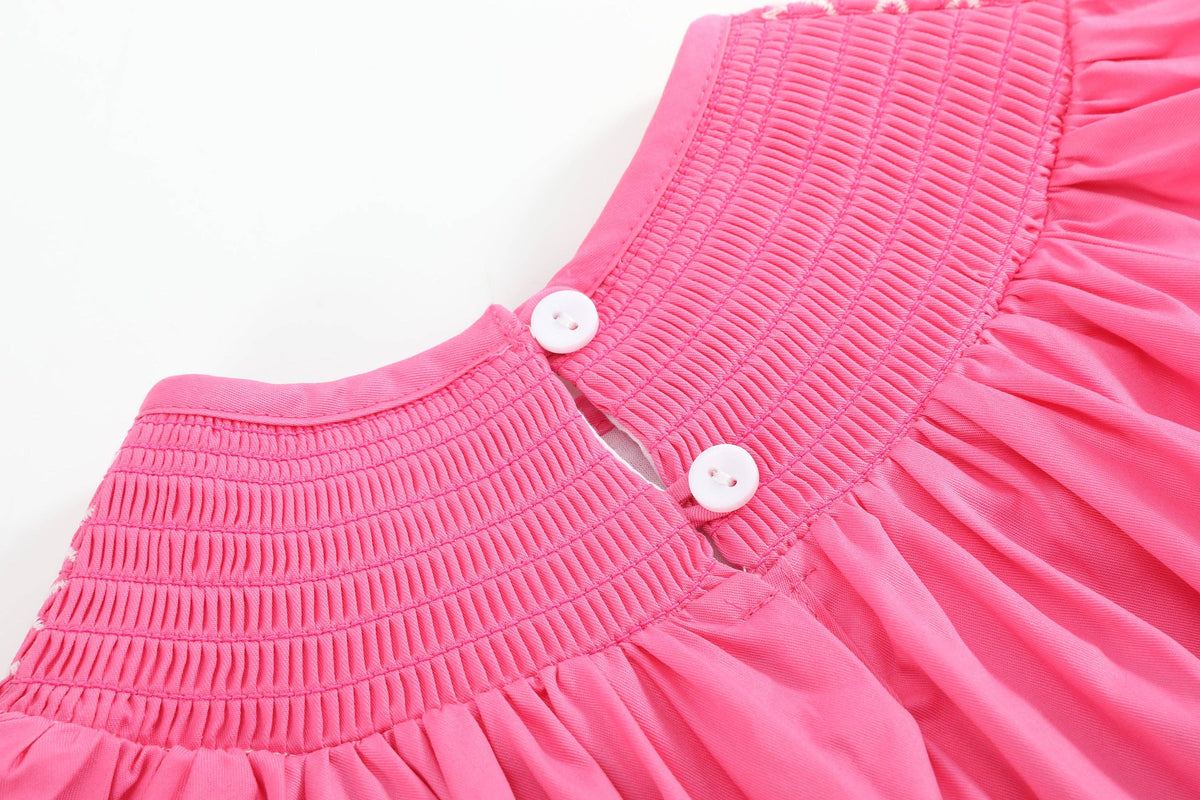 Pink & White Smocked Bishop Dress