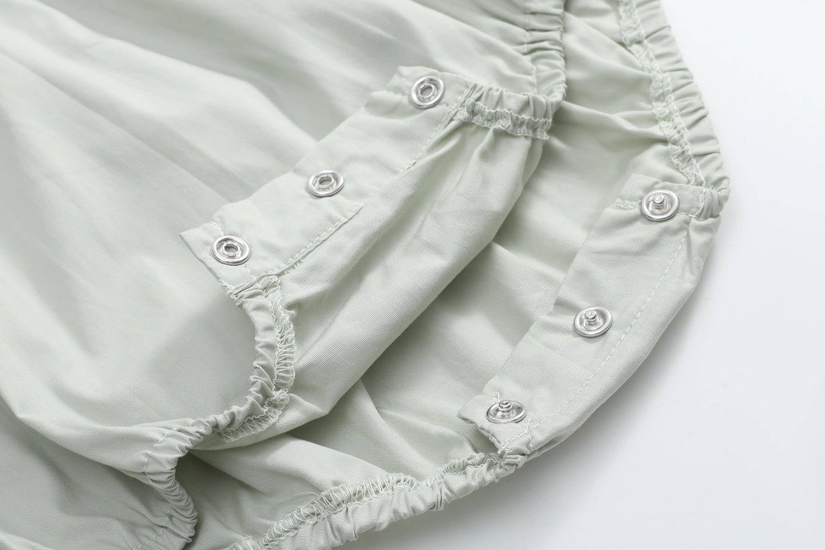 Sage Green Pumpkin Smocked Ruffle Romper
