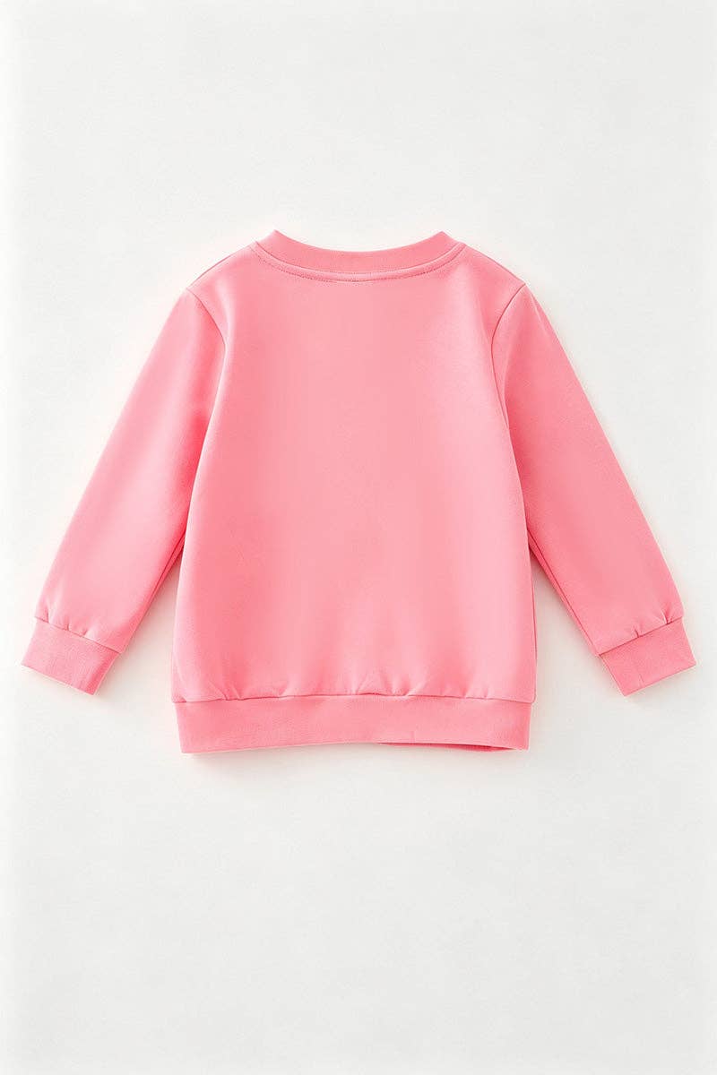 Pink Christmas embroidered sweatshirt. TPG60702 MON