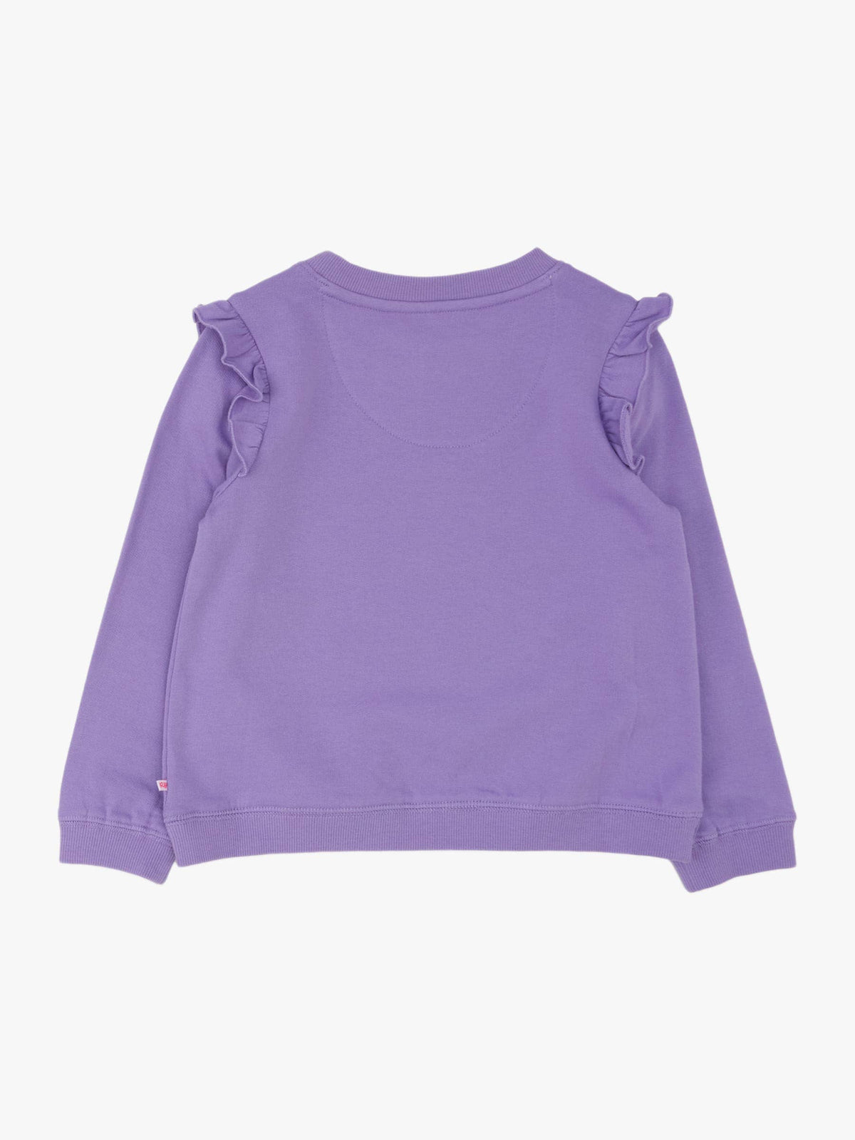 Girls Purple Christmas Tree Applique Flutter Sweatshirt