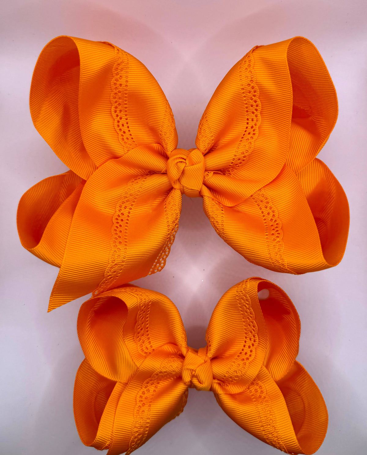 Orange Eyelet Bow