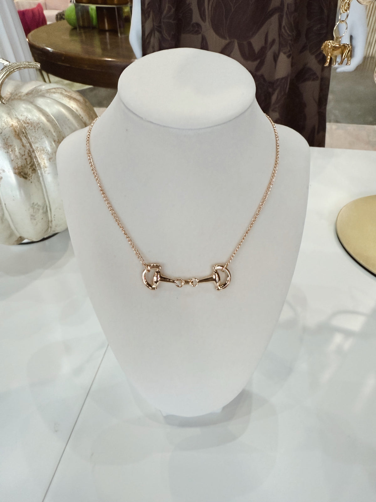 Quinn Dainty Bit Necklace in Shiny Gold