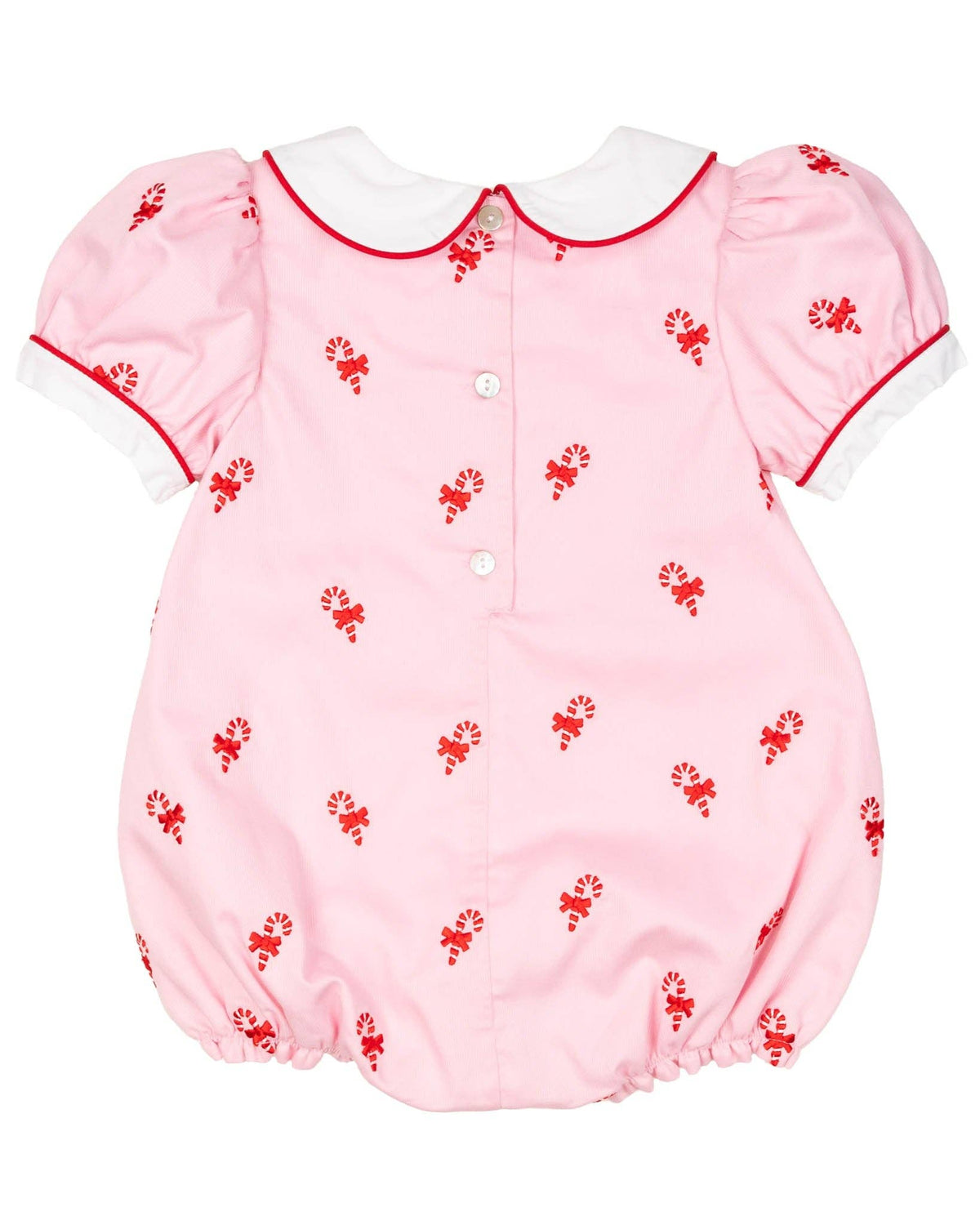 Candy Canes Embroidered Pink Bubble
