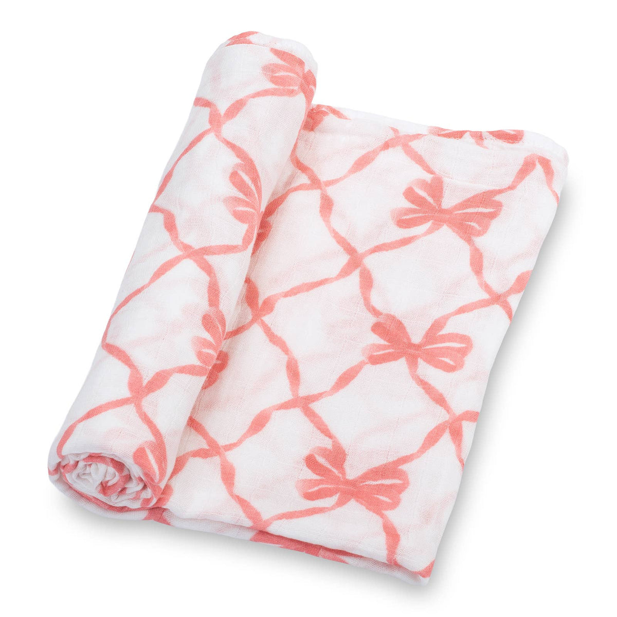 Baby Muslin Swaddle Blanket 47x47 Beautiful Bows
