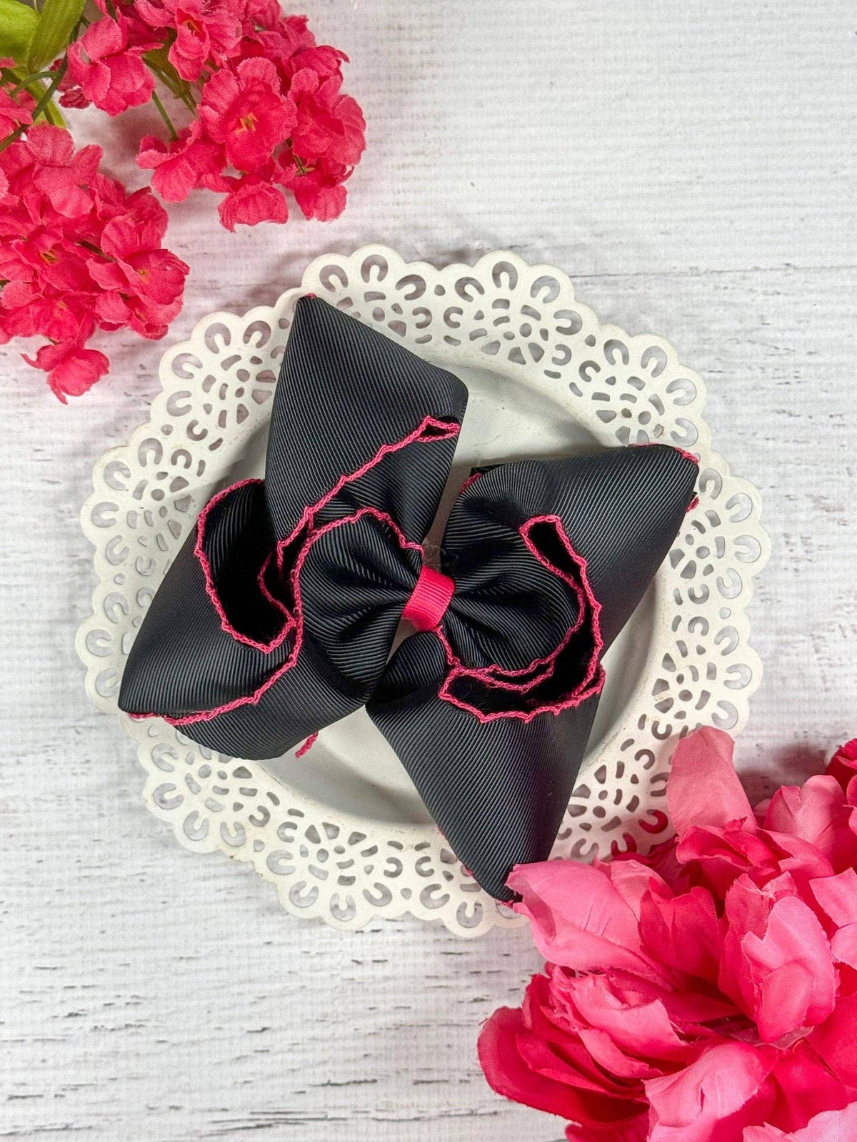 5" Classic Moonstitch Boutique Bows Girls Hair Accessories | Clip or Headband