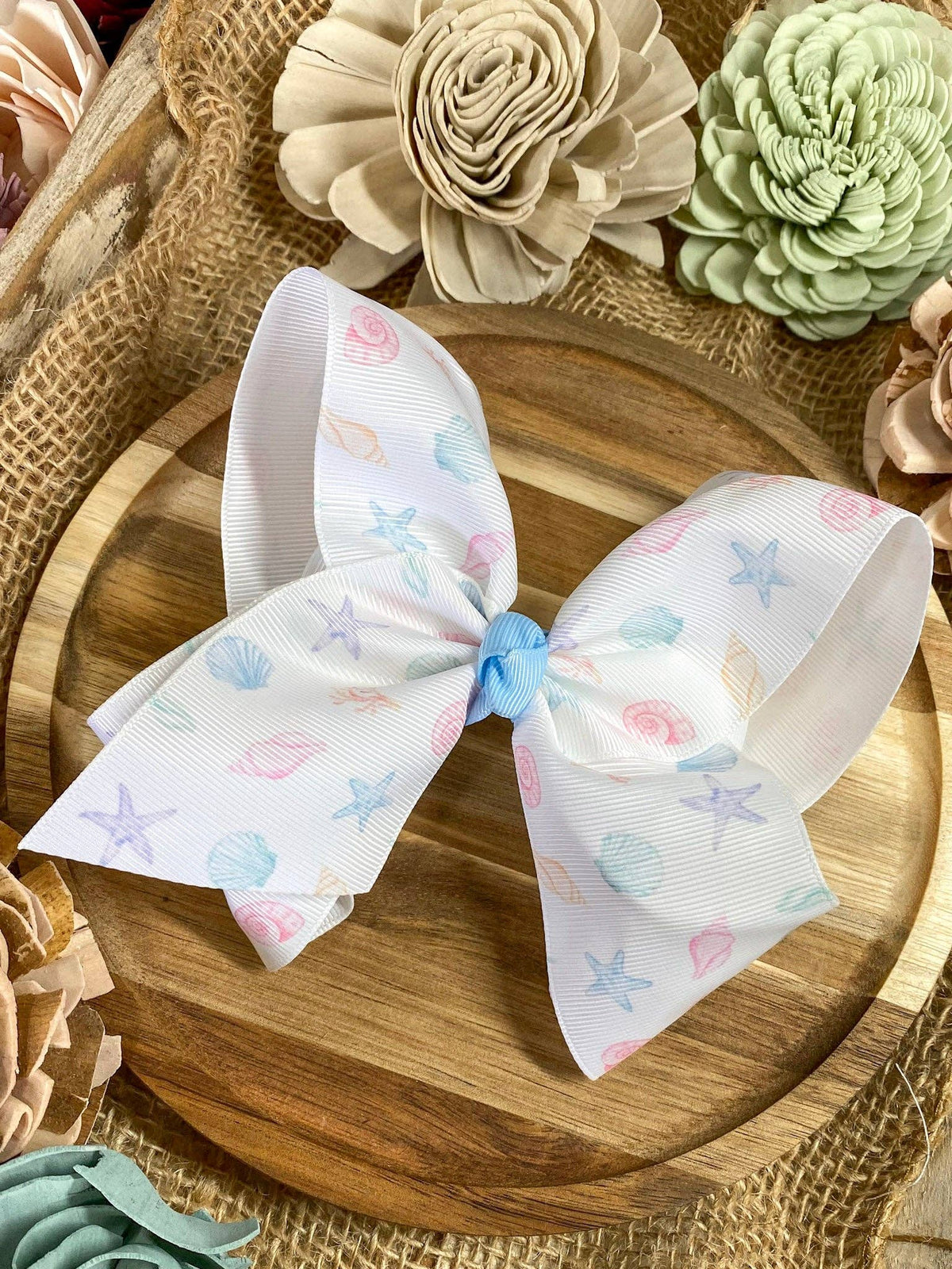 Seashell Summer Hair Bow | Clip or Headband