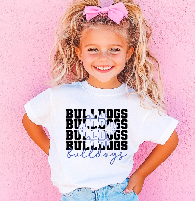 Bulldogs Paw Print Kids T Shirt