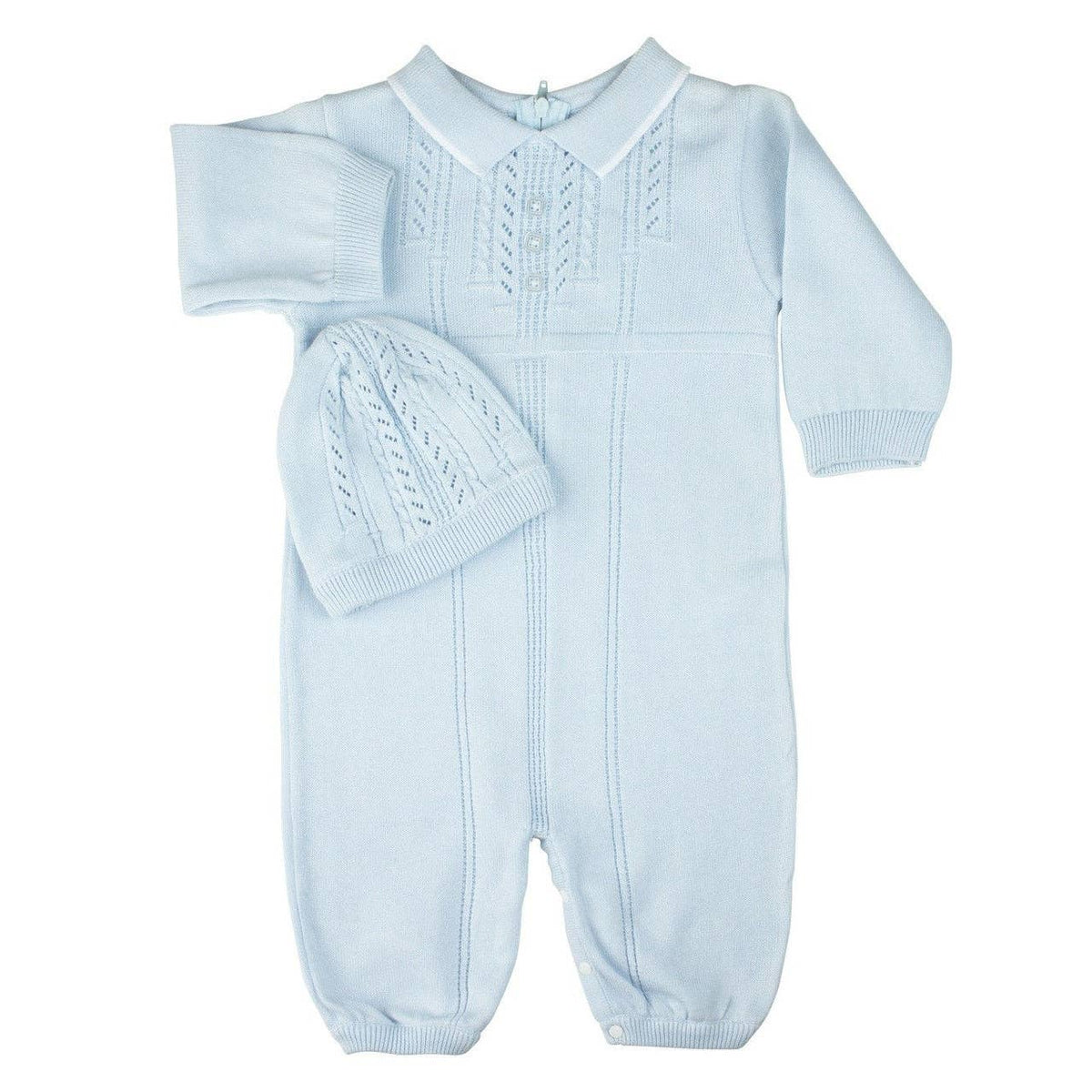 Baby Boys Collar Knit Longall with Hat