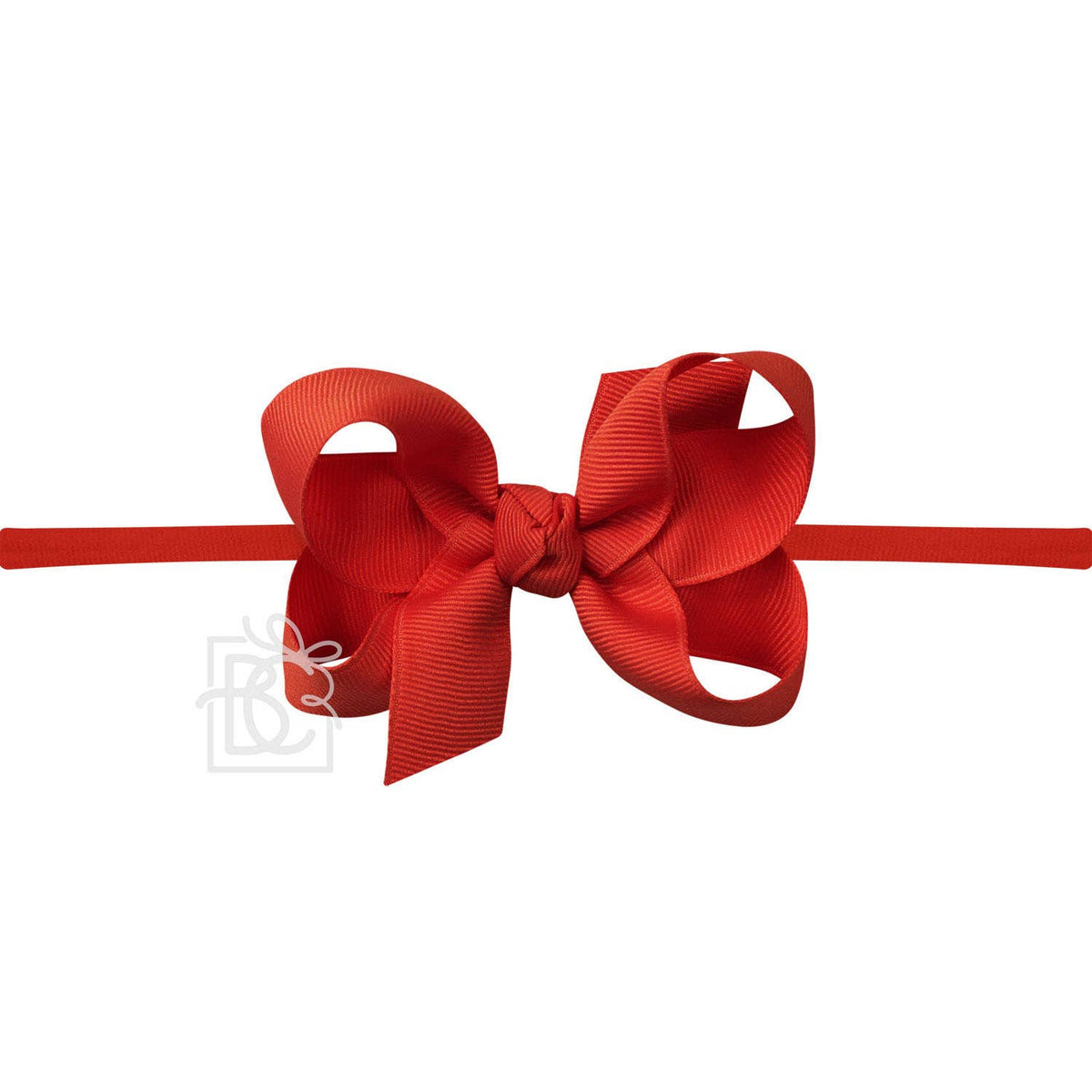 1/4" NYLON PANTYHOSE HEADBAND W/SIGNATURE GROSGRAIN BOW