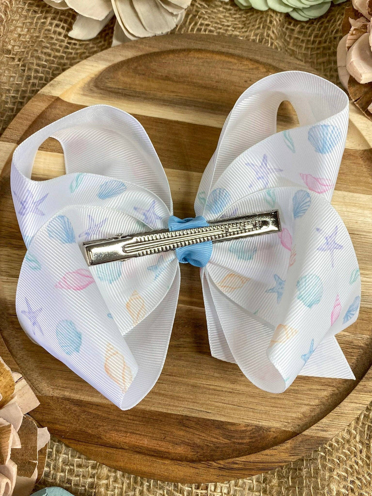 Seashell Summer Hair Bow | Clip or Headband