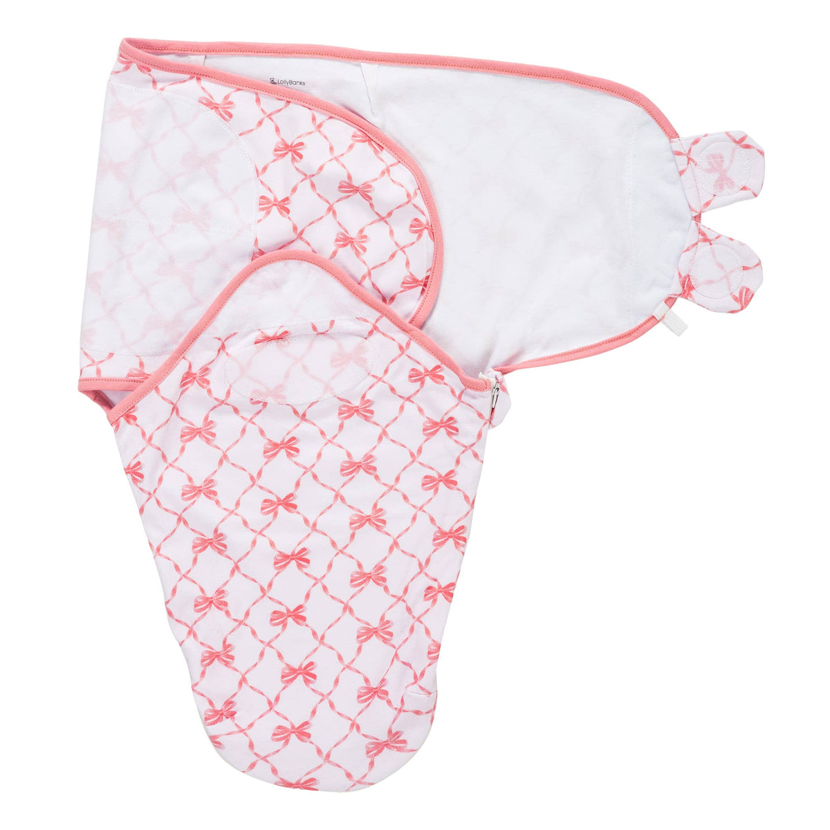 Cotton Velcro Newborn Swaddle Sack Beautiful Bows