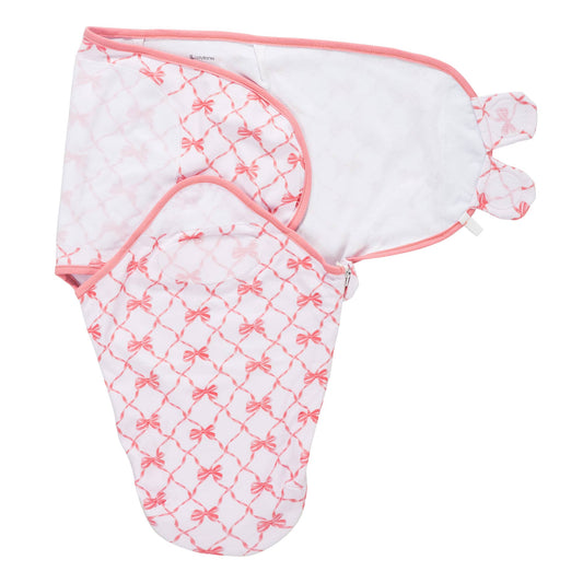 Cotton Velcro Newborn Swaddle Sack Beautiful Bows