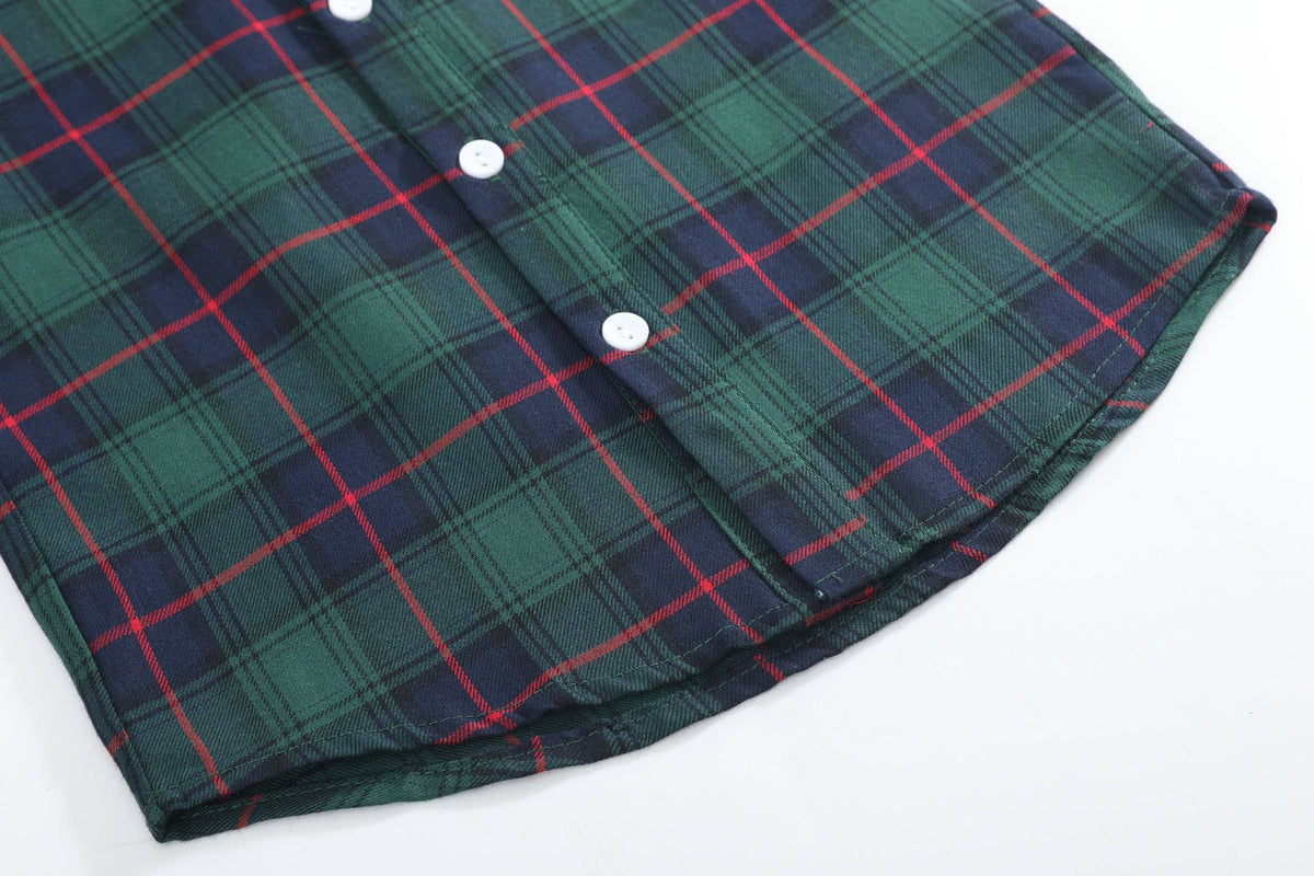Blue, Green Red Plaid Dress Shirt