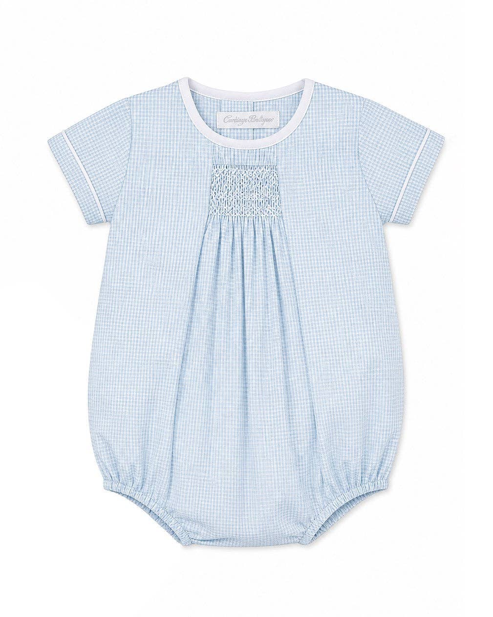 Carriage Boutique Smocked Gingham Bubble and Bonnet Set