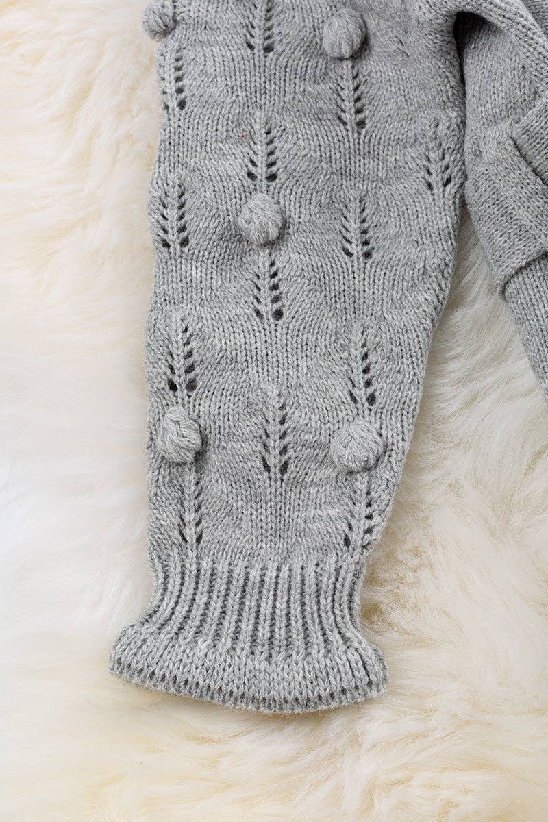 Gray knit long sleeve dress