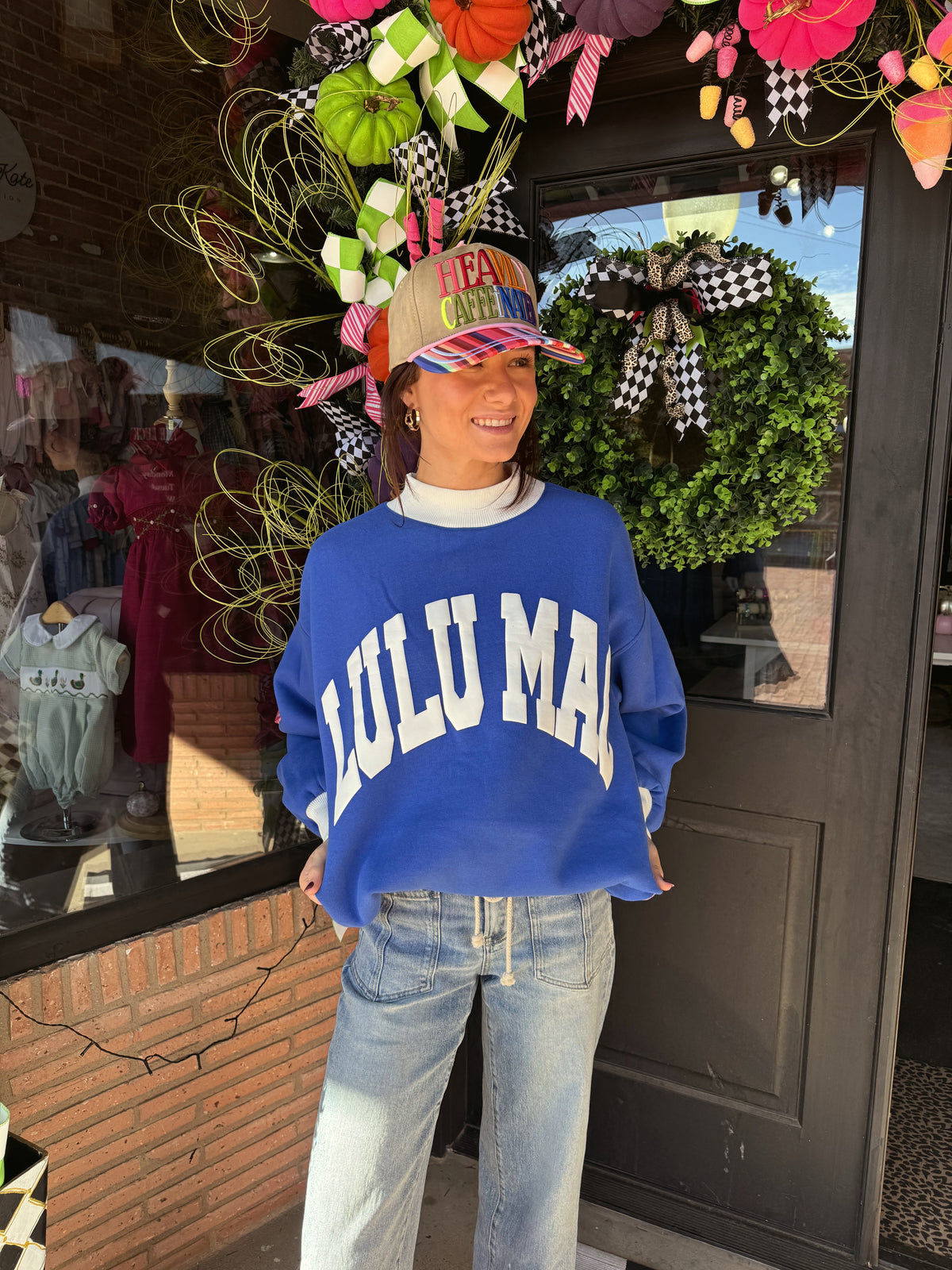 Lulu Mac Blue & White Mockneck