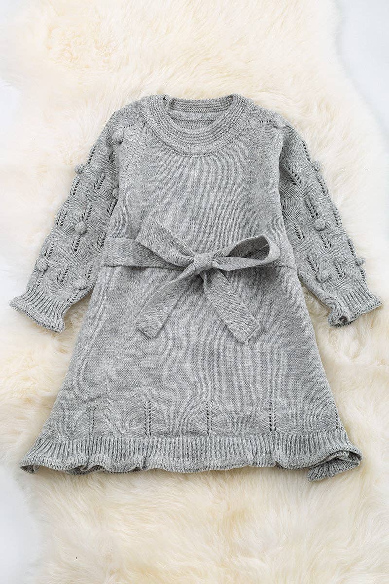 Gray knit long sleeve dress