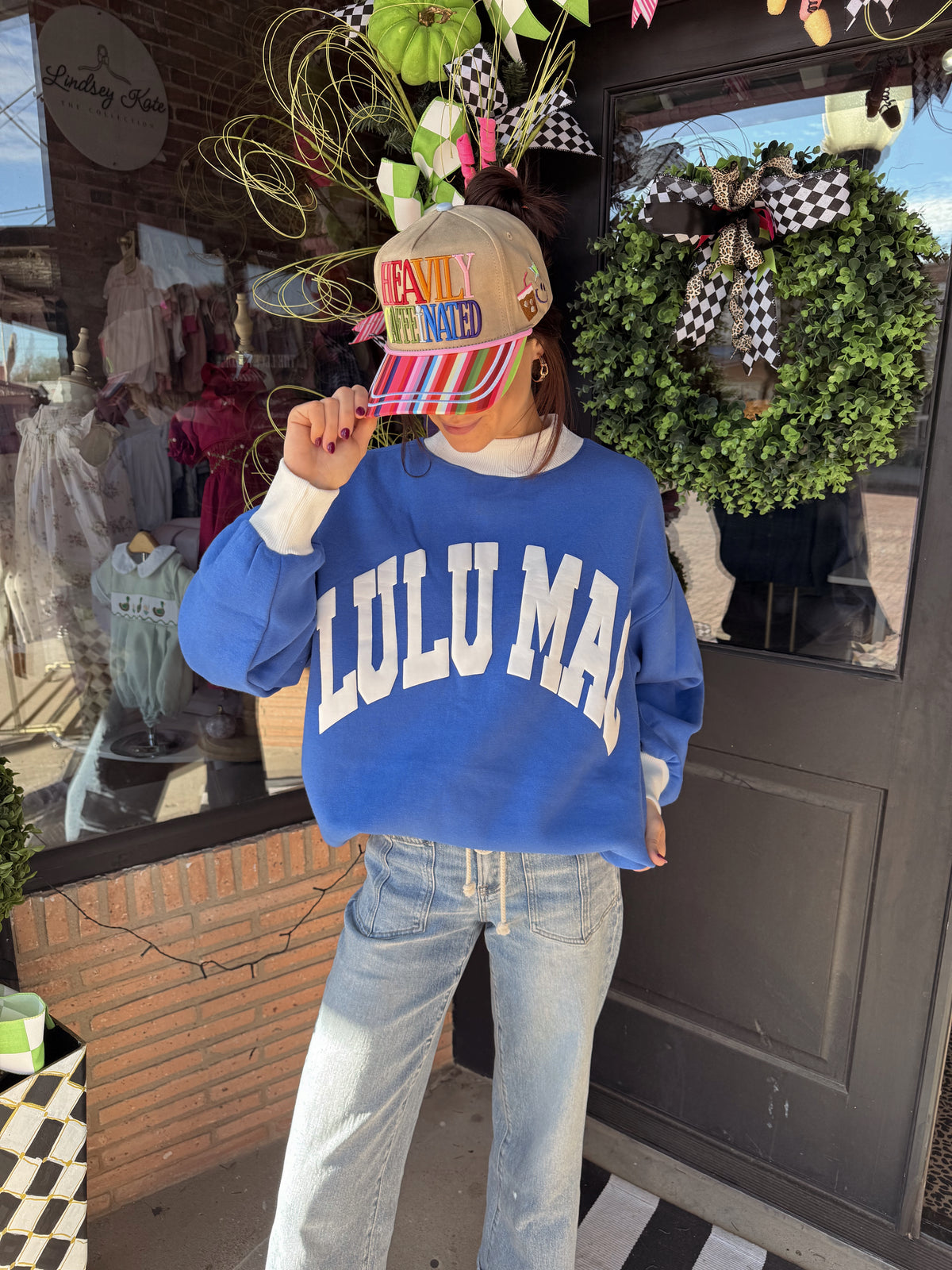 Lulu Mac Blue & White Mockneck
