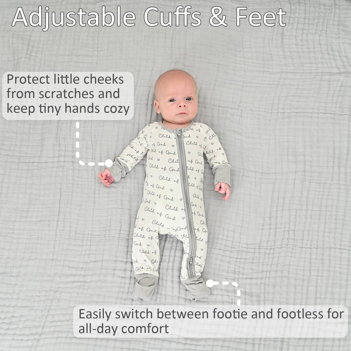 Bamboo Baby Convertible Zipper Pajama Child Of God