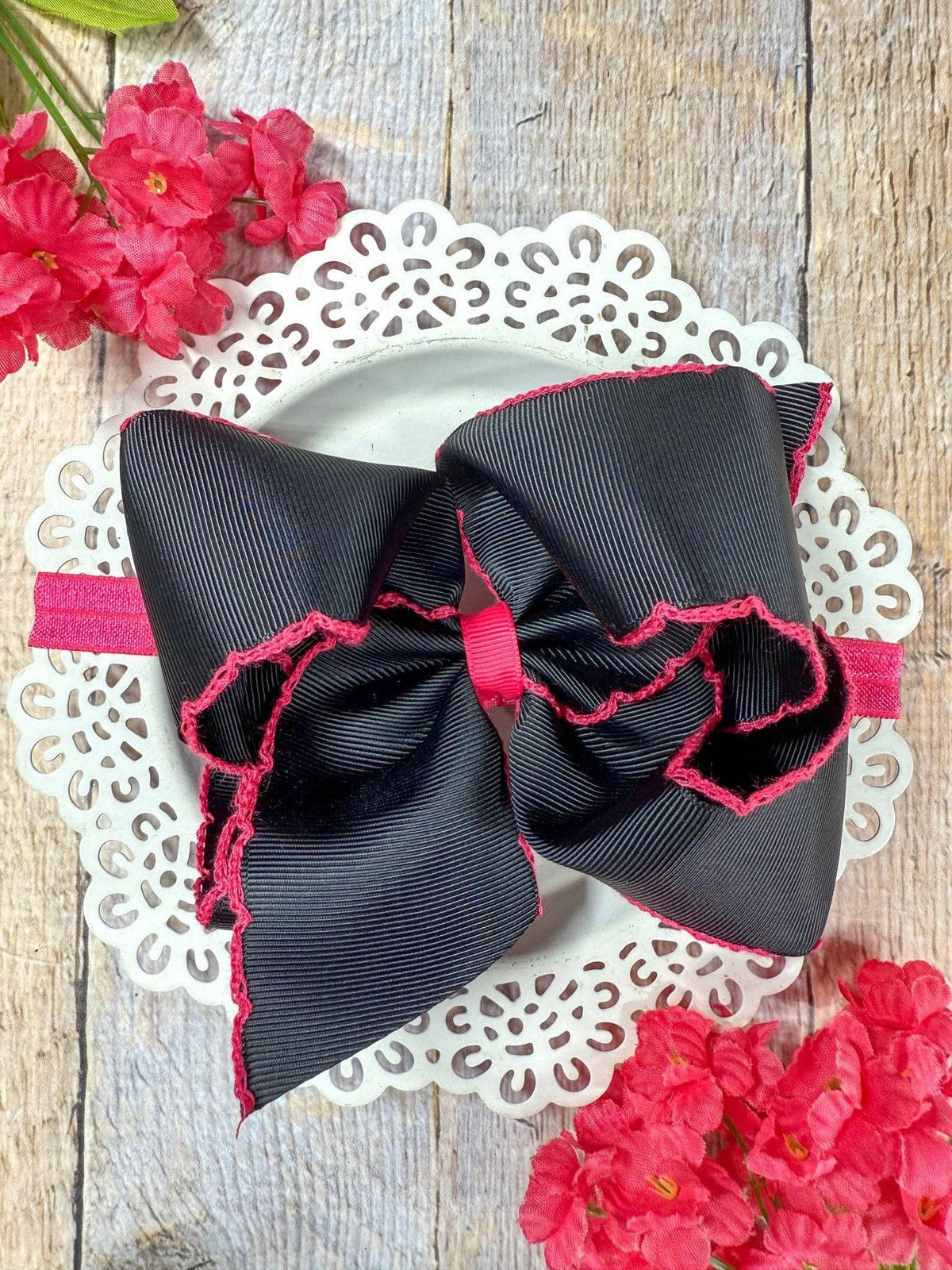 5" Classic Moonstitch Boutique Bows Girls Hair Accessories | Clip or Headband