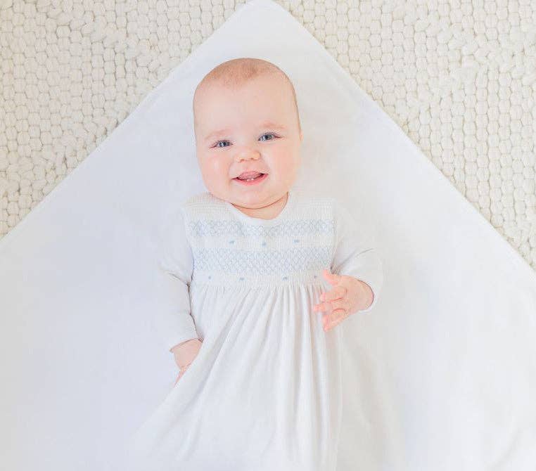 Baby Boys & Girls Smocked Bullion Gown w/Hat