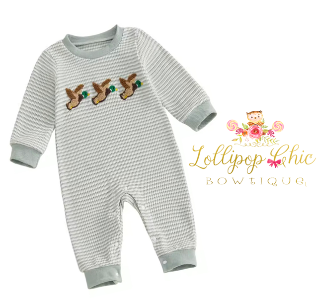 Baby Boy Duck Hunt Stripe Onesie Bodysuit