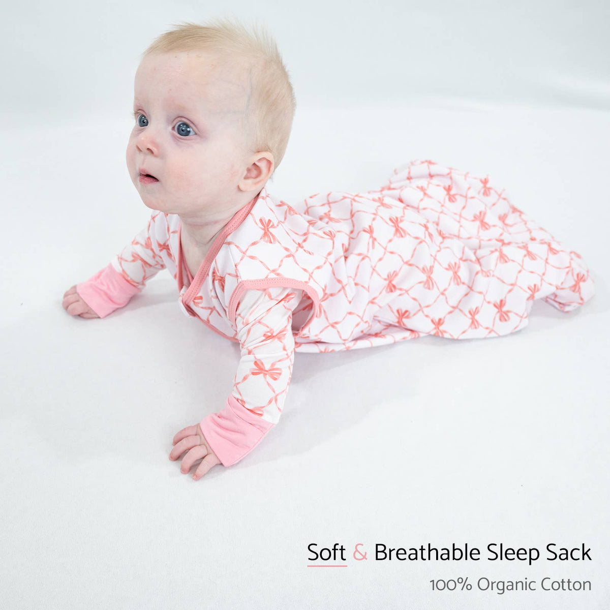 Organic Cotton Sleep Sack 0.5 TOG Beautiful Bows