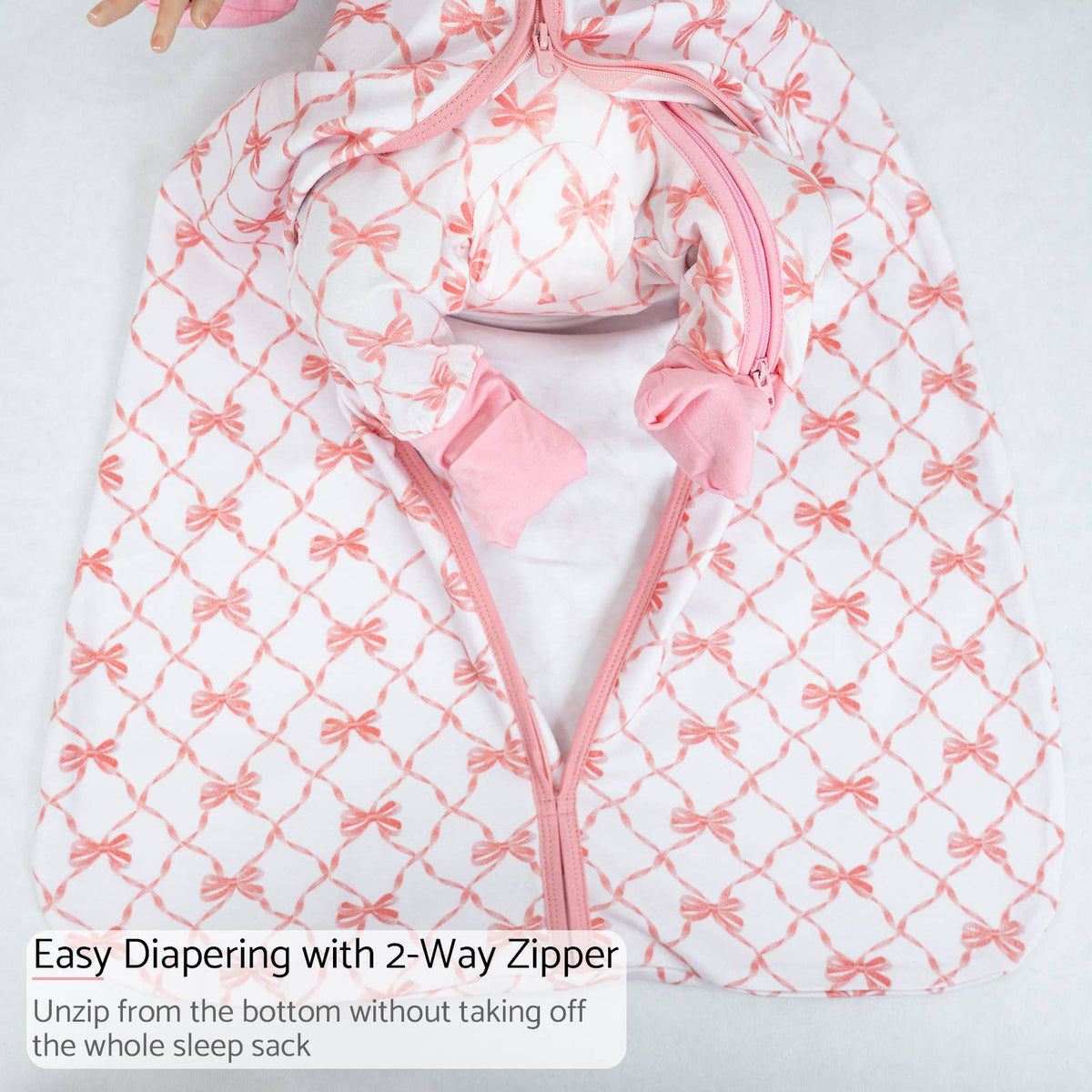 Organic Cotton Sleep Sack 0.5 TOG Beautiful Bows
