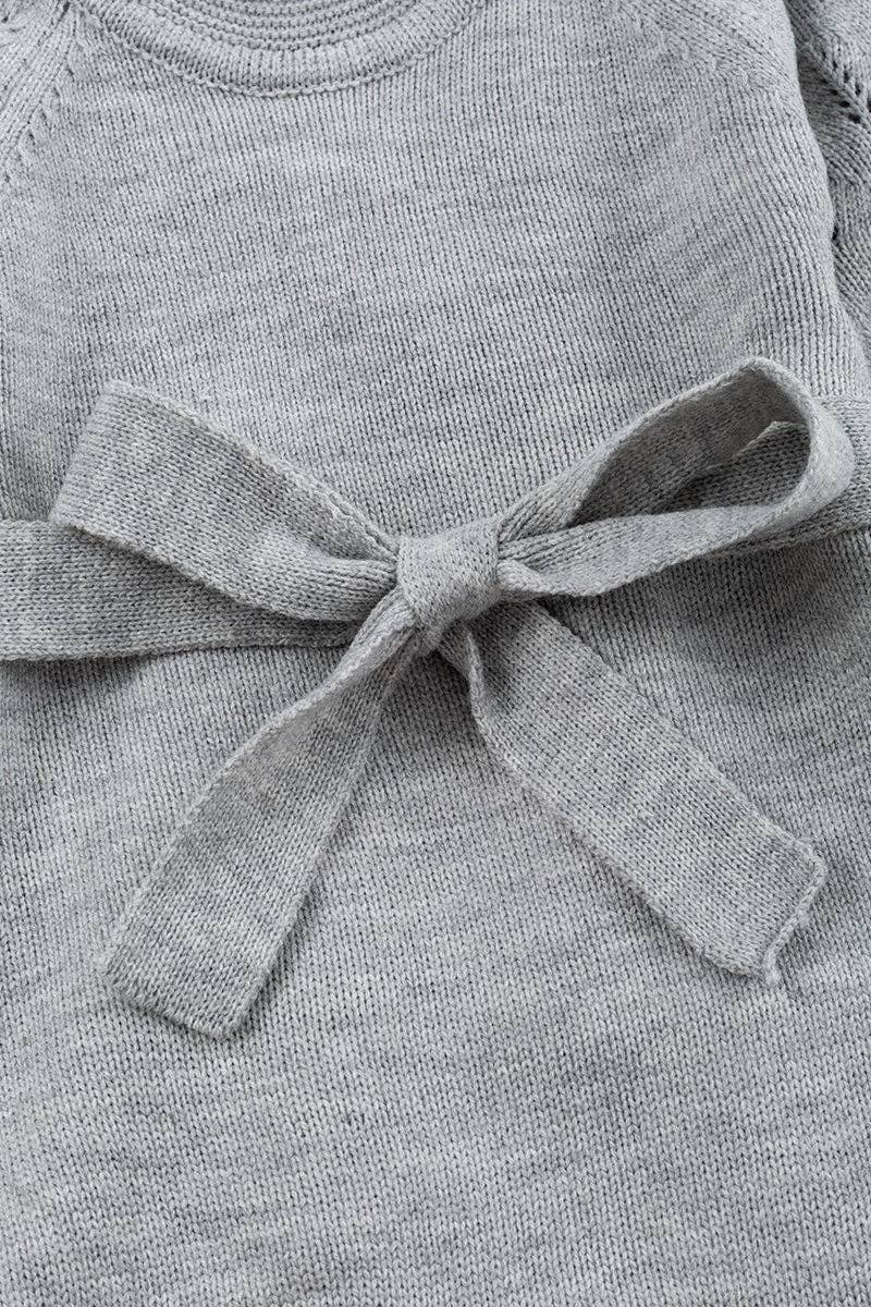 Gray knit long sleeve dress