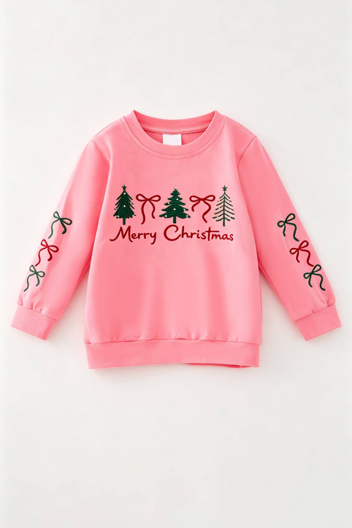 Pink Christmas embroidered sweatshirt. TPG60702 MON