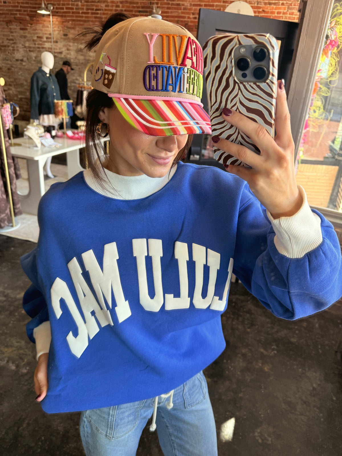 Lulu Mac Blue & White Mockneck