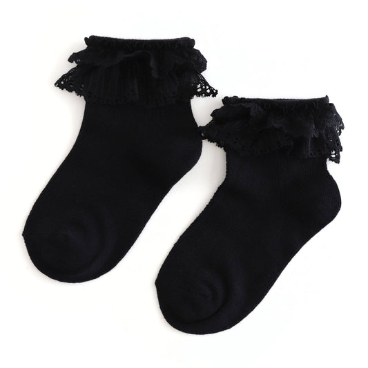 Lace Bobby Socks - Black