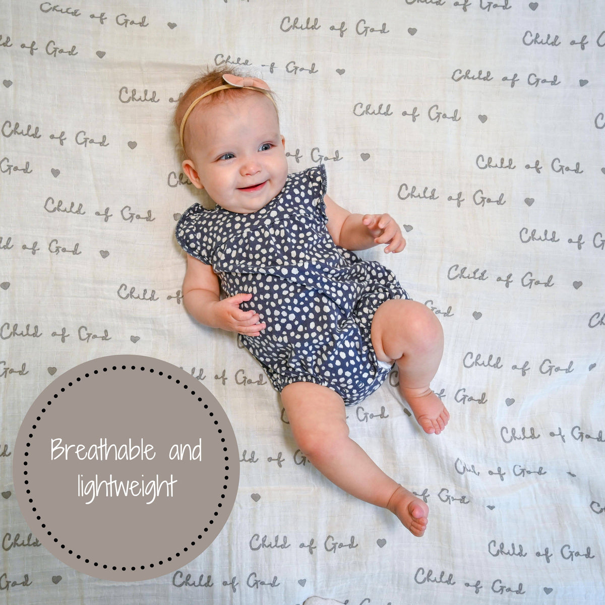 Baby Muslin Swaddle Blanket 47x47 Child of God