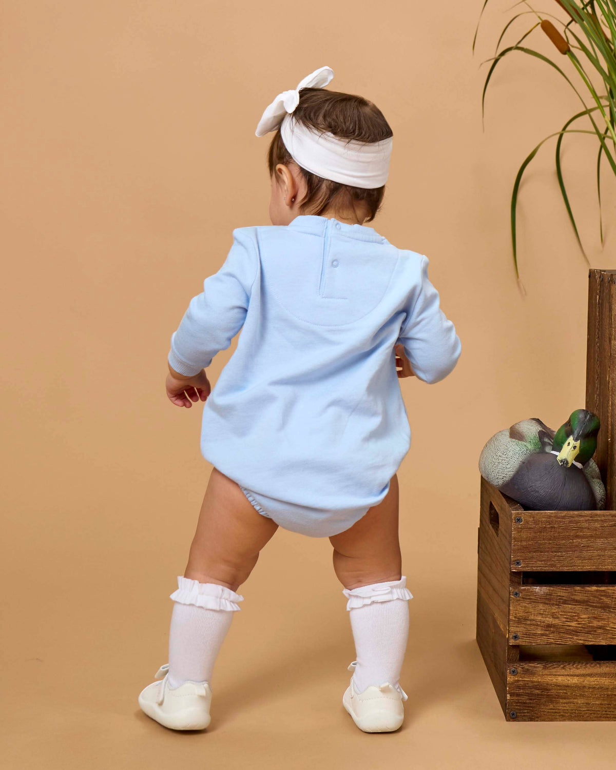 Baby Mallard Skies Applique Sweatshirt Bubble Romper