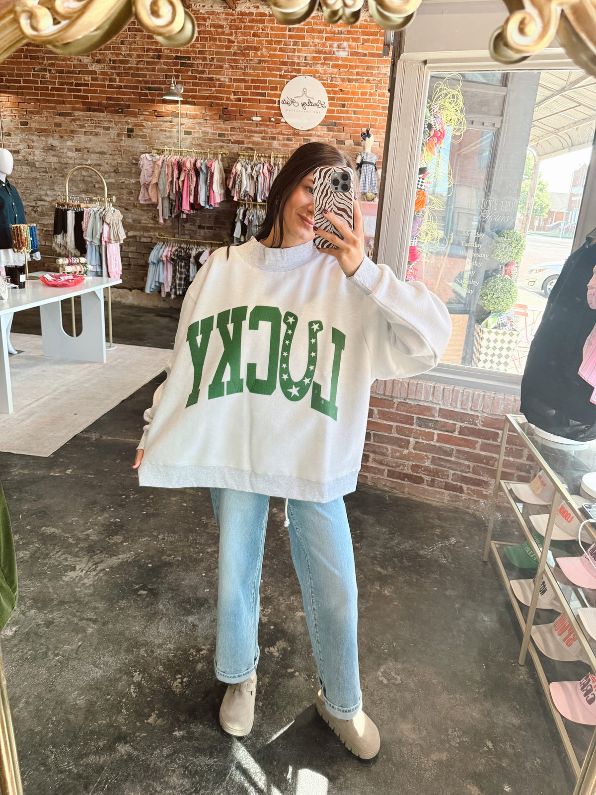 Lucky 2-Sided Mock Sweatshirt