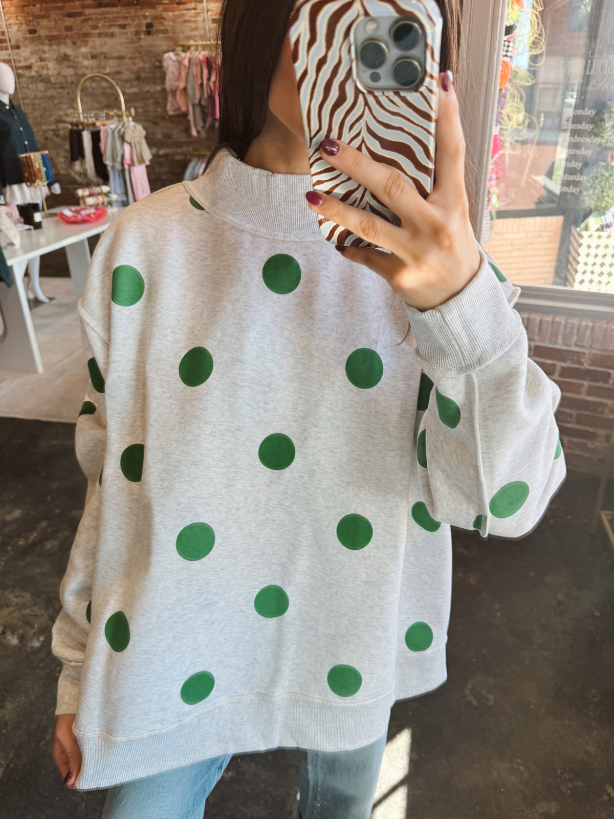 Lucky 2-Sided Mock Sweatshirt