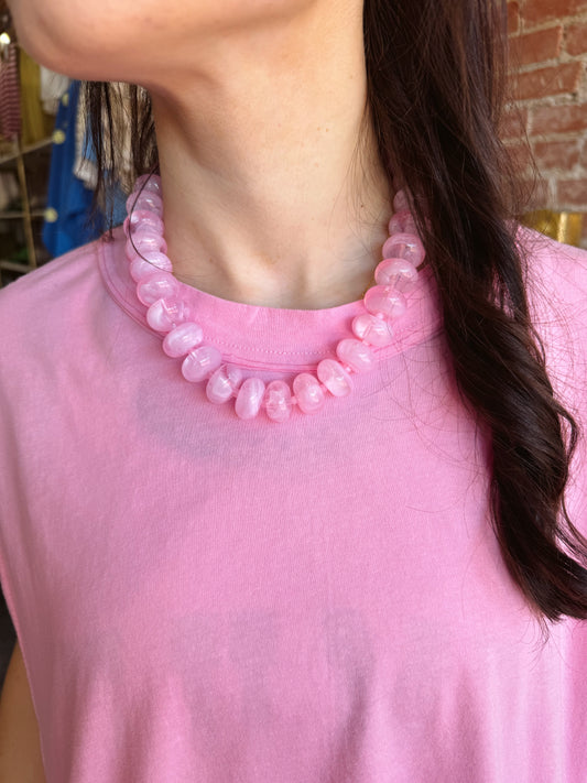 Bubble Gum Beaded Necklace