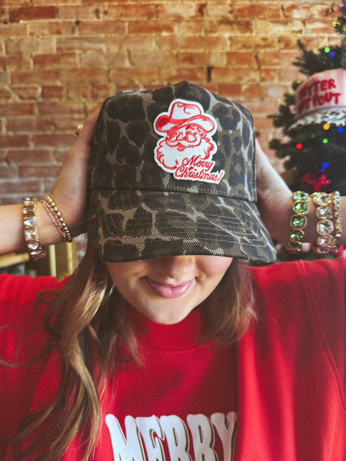 Leopard Santa Hat