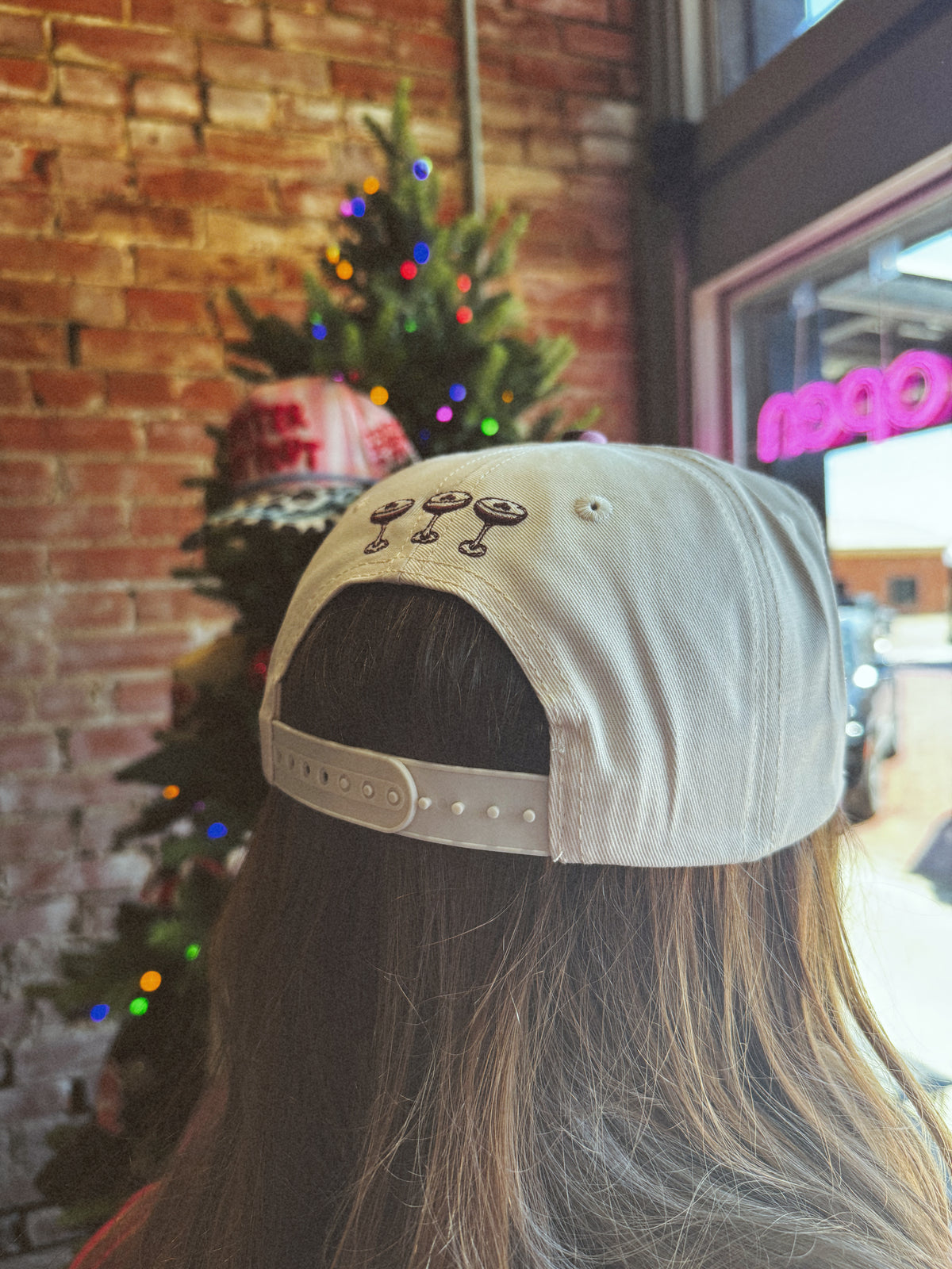 Blame it on Espresso Martinis - Maroon & Pink Stripe Trucker Hat