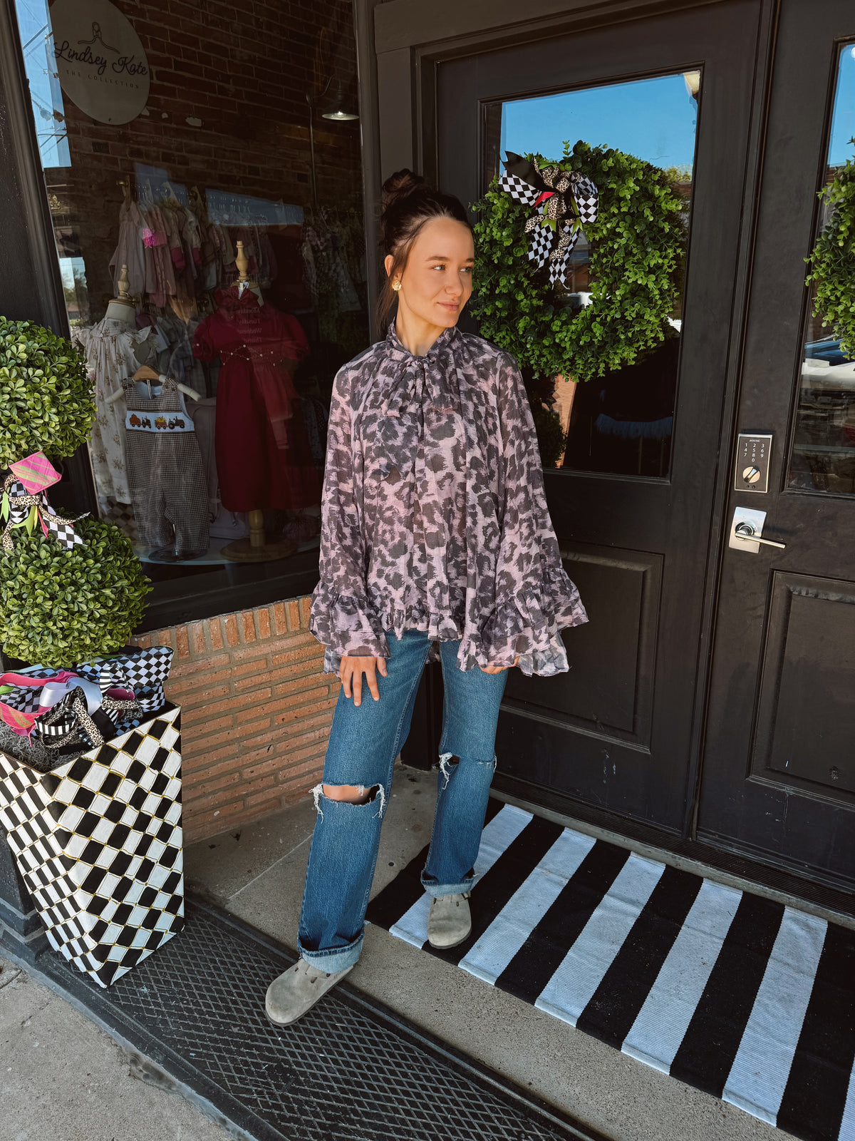 Spotted in Purple Blouse