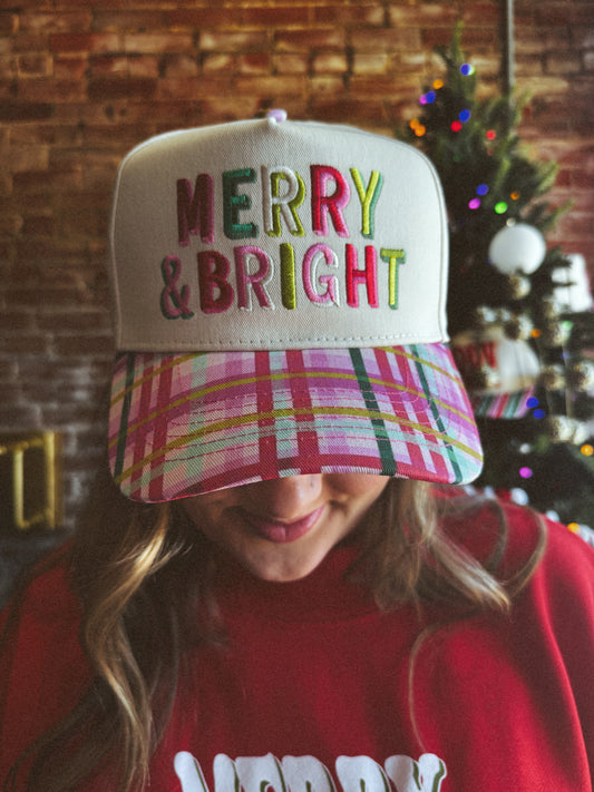 Merry & Bright - Confetti Plaid Trucker Hat