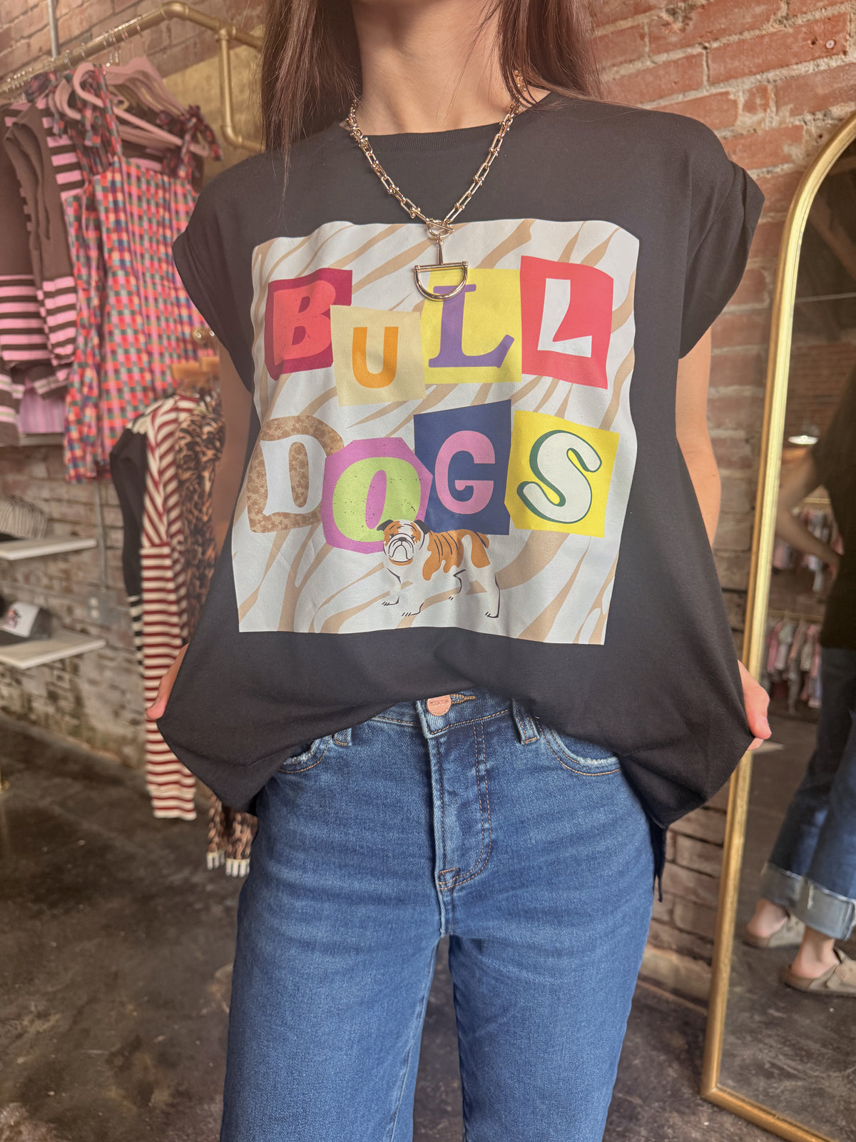 Black Bulldog Muscle Tank