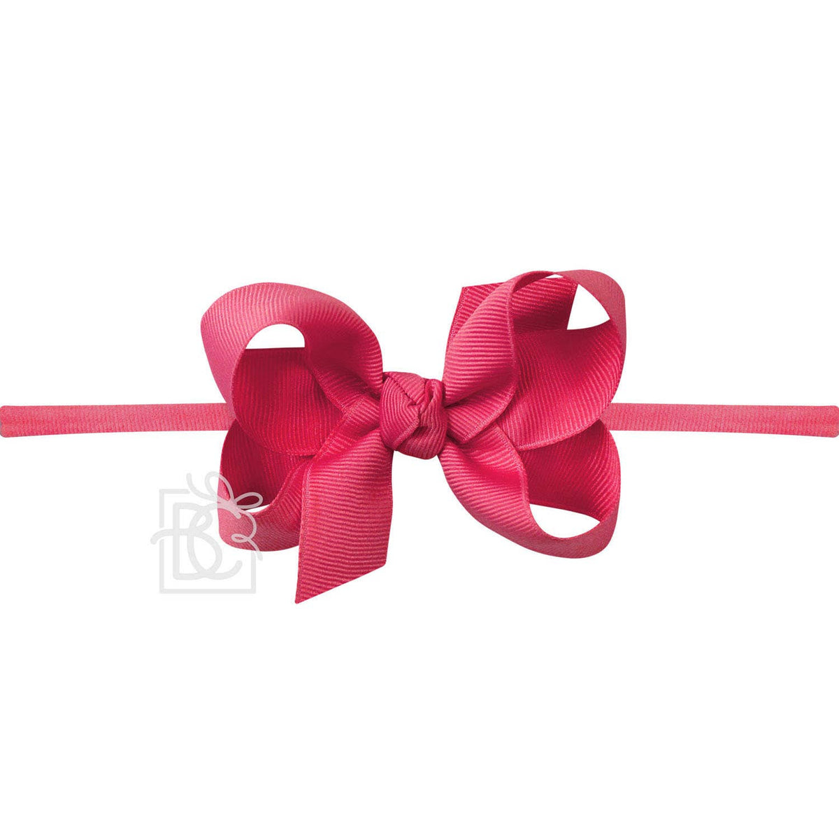 1/4" NYLON PANTYHOSE HEADBAND W/SIGNATURE GROSGRAIN BOW