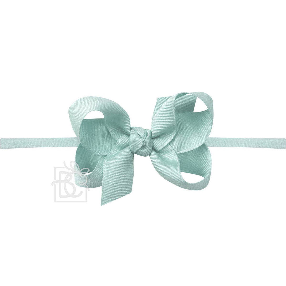 1/4" NYLON PANTYHOSE HEADBAND W/SIGNATURE GROSGRAIN BOW