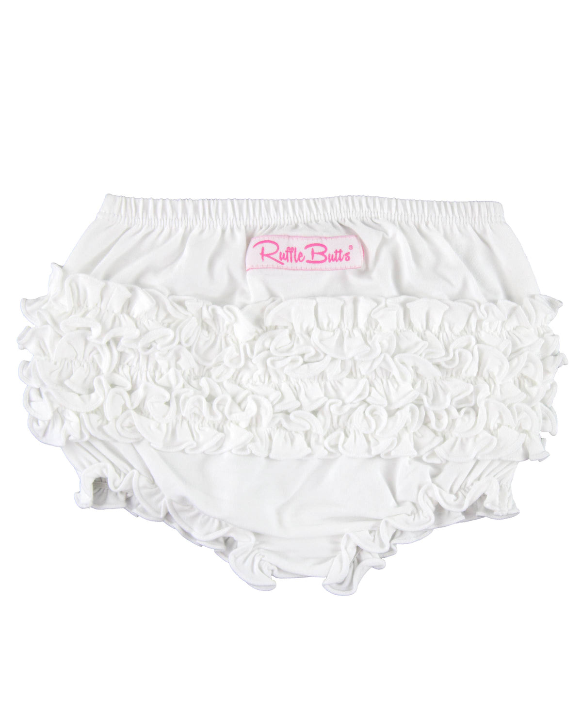 Baby Girls White Knit RuffleButt Bloomer