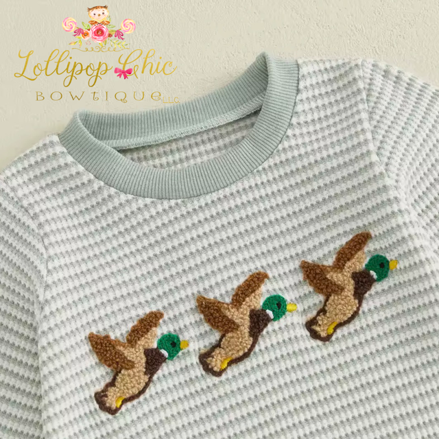 Baby Boy Duck Hunt Stripe Onesie Bodysuit