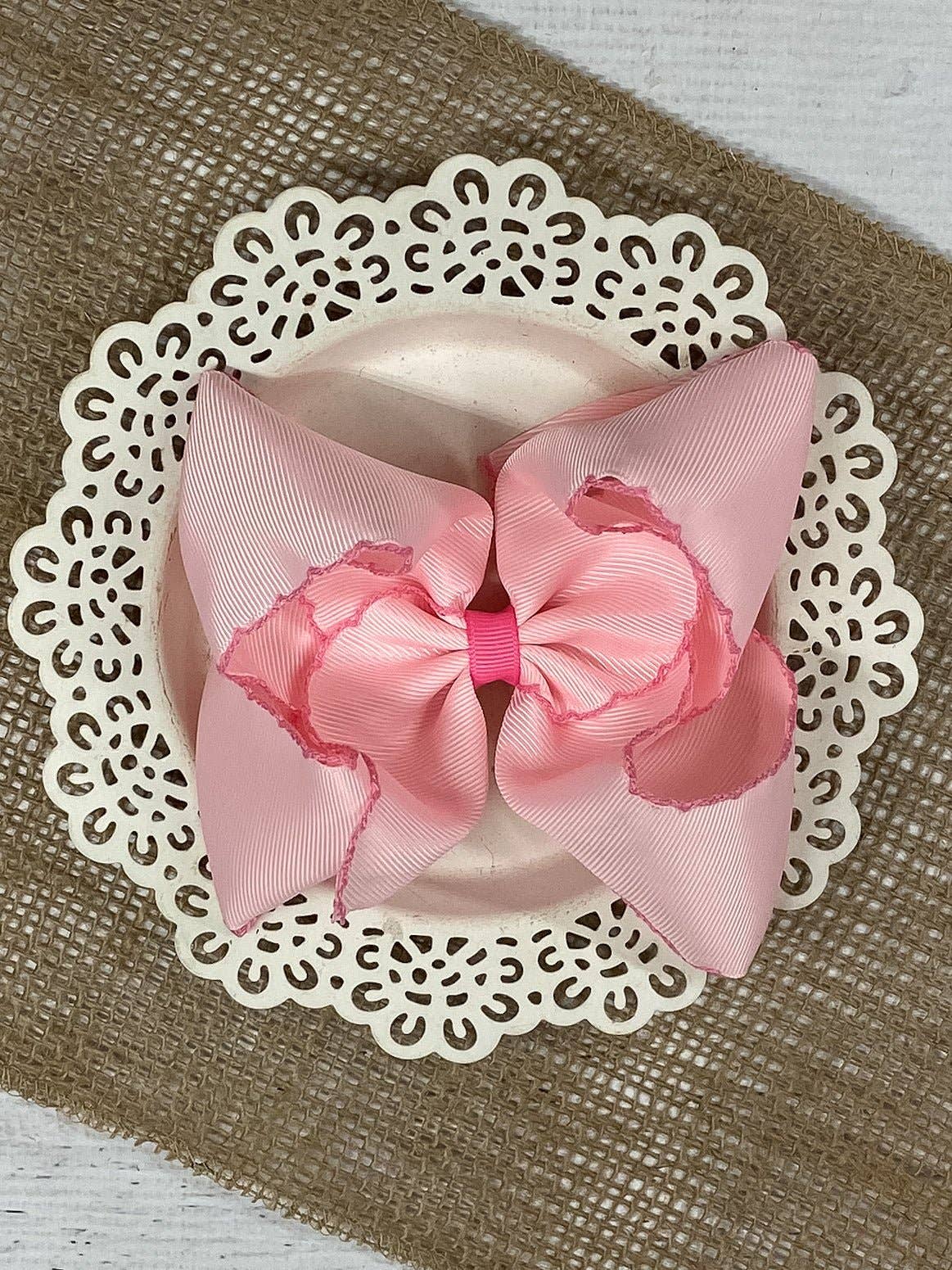 5" Classic Moonstitch Boutique Bows Girls Hair Accessories | Clip or Headband