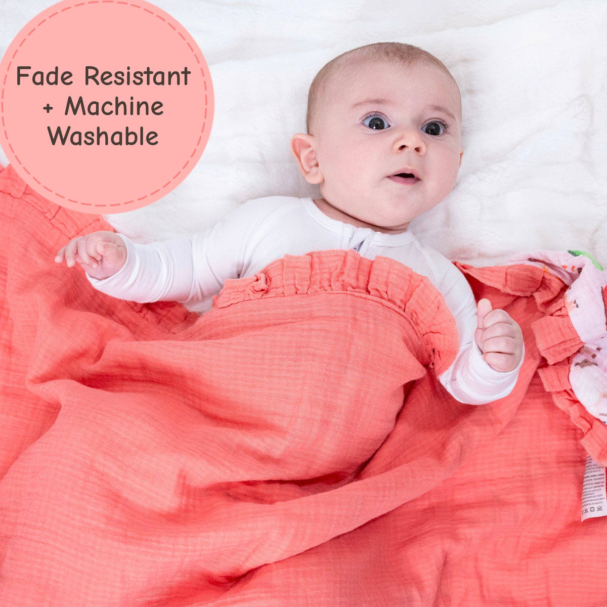Muslin Quilt Baby & Kids Ruffle Blanket Pink Pastures