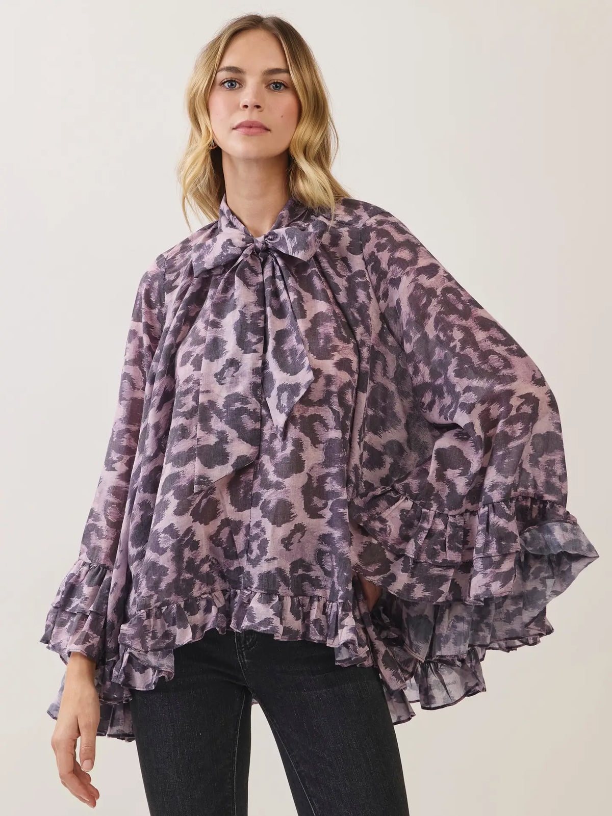 Spotted in Purple Blouse