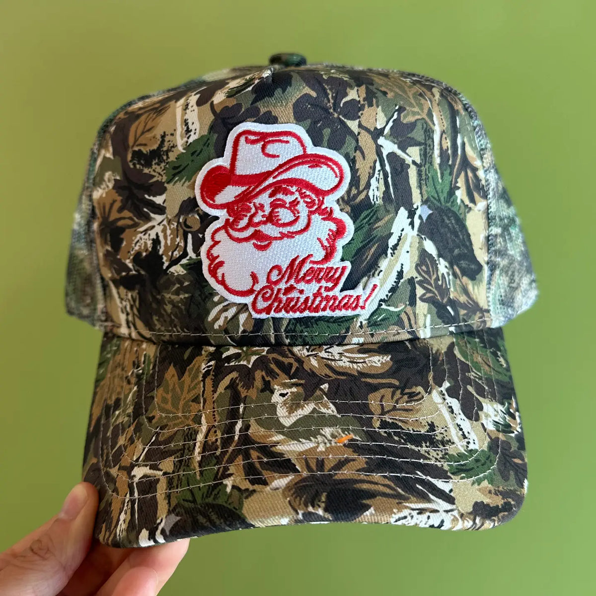 Cowboy Santa Camo Trucker Hat